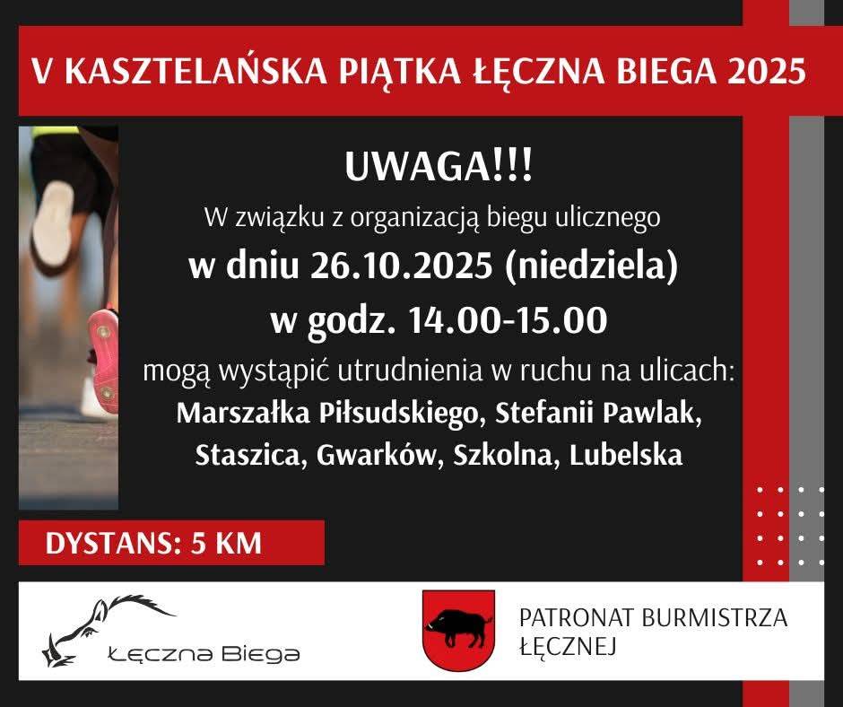 Łęczna pobiegnie w niedzielę