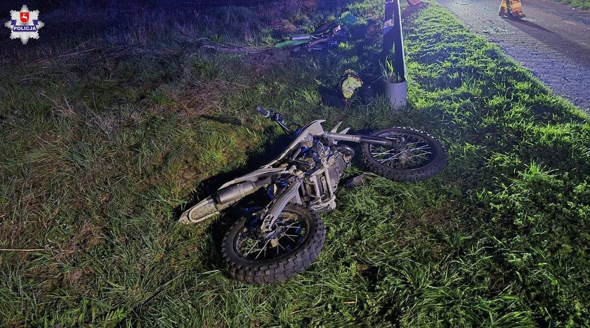 Wypadek nastolatków na motocyklach crossowych