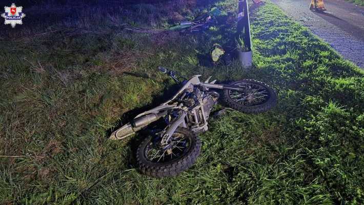 Wypadek nastolatków na motocyklach crossowych